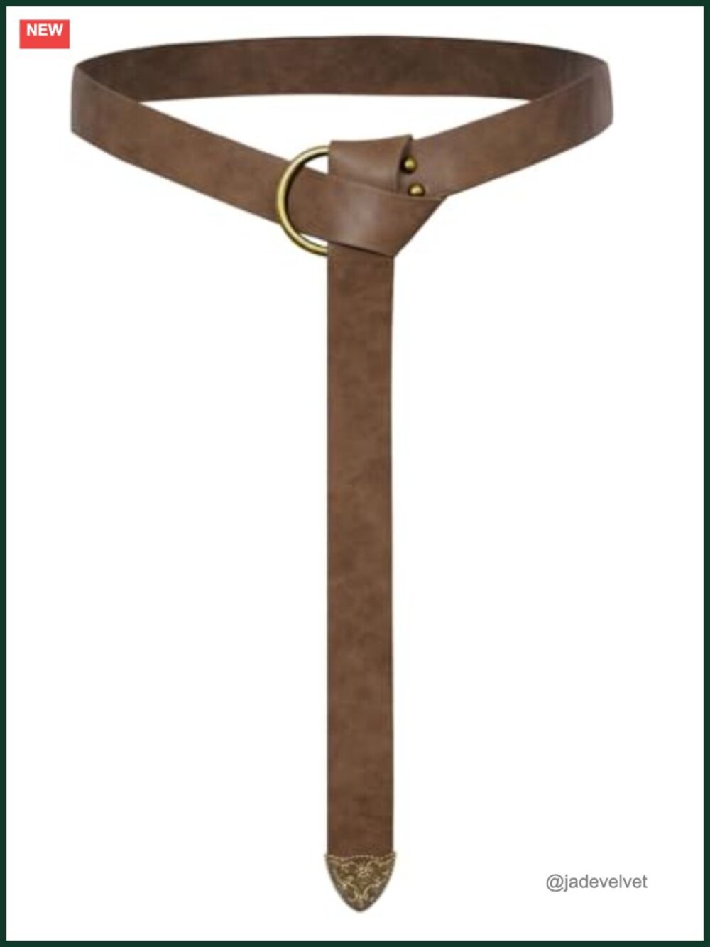 Medieval Renaissance Belt Adjustable Self-Tie Metal Accents Embossed Cosplay